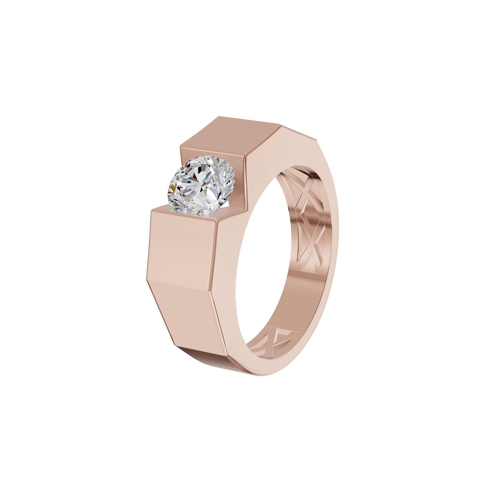 Delightful Charm Diamond Men's Ring 18 KT / Rose Gold / 24