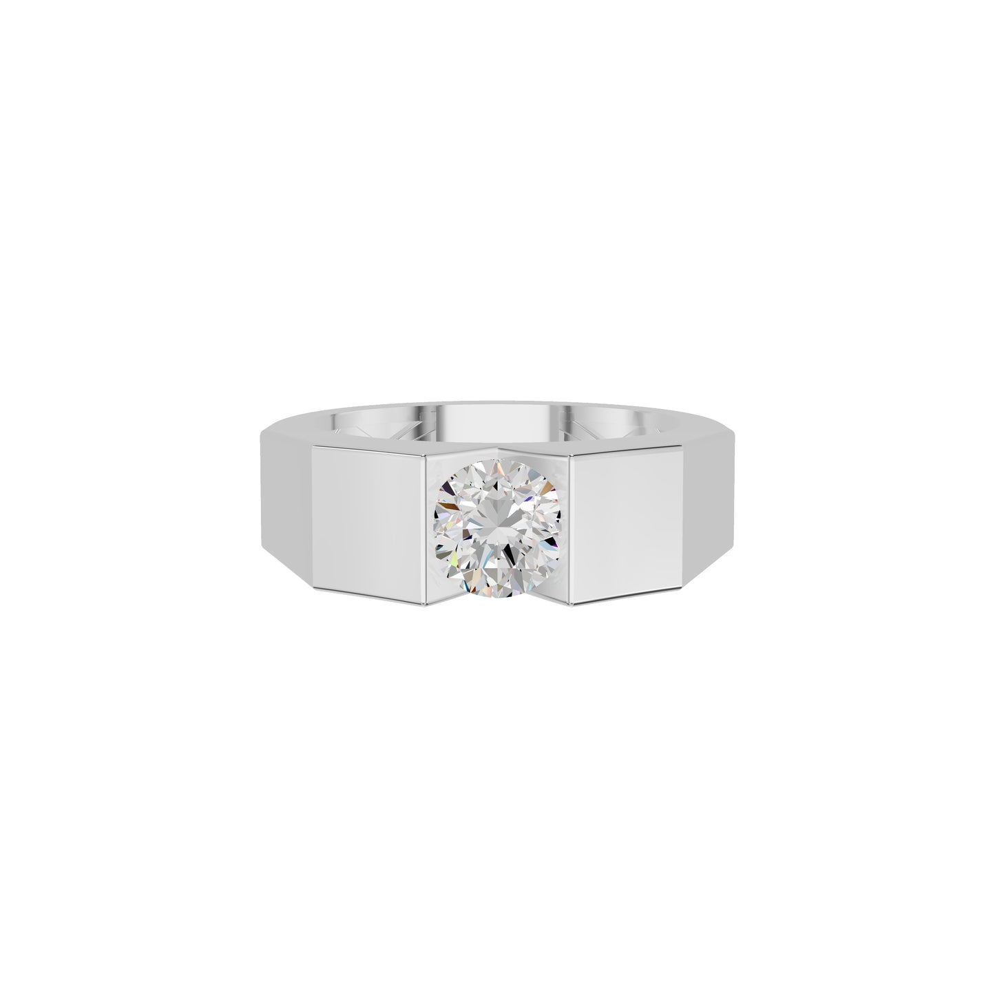 Delightful Charm Diamond Men's Ring 18 KT / White Gold / 24