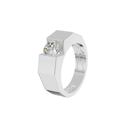 Delightful Charm Diamond Men's Ring 18 KT / White Gold / 24