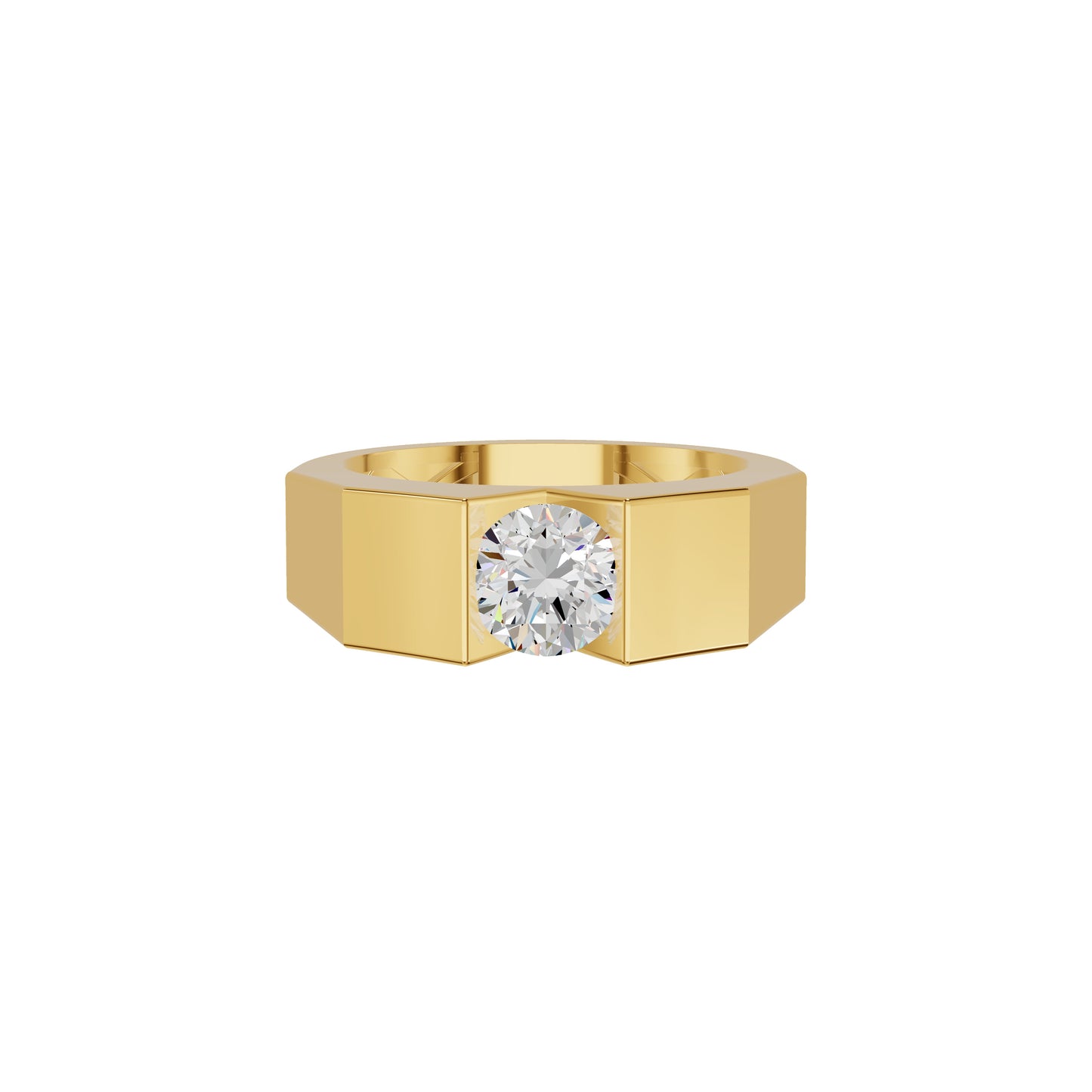 Delightful Charm Diamond Men's Ring 18 KT / Yellow Gold / 24