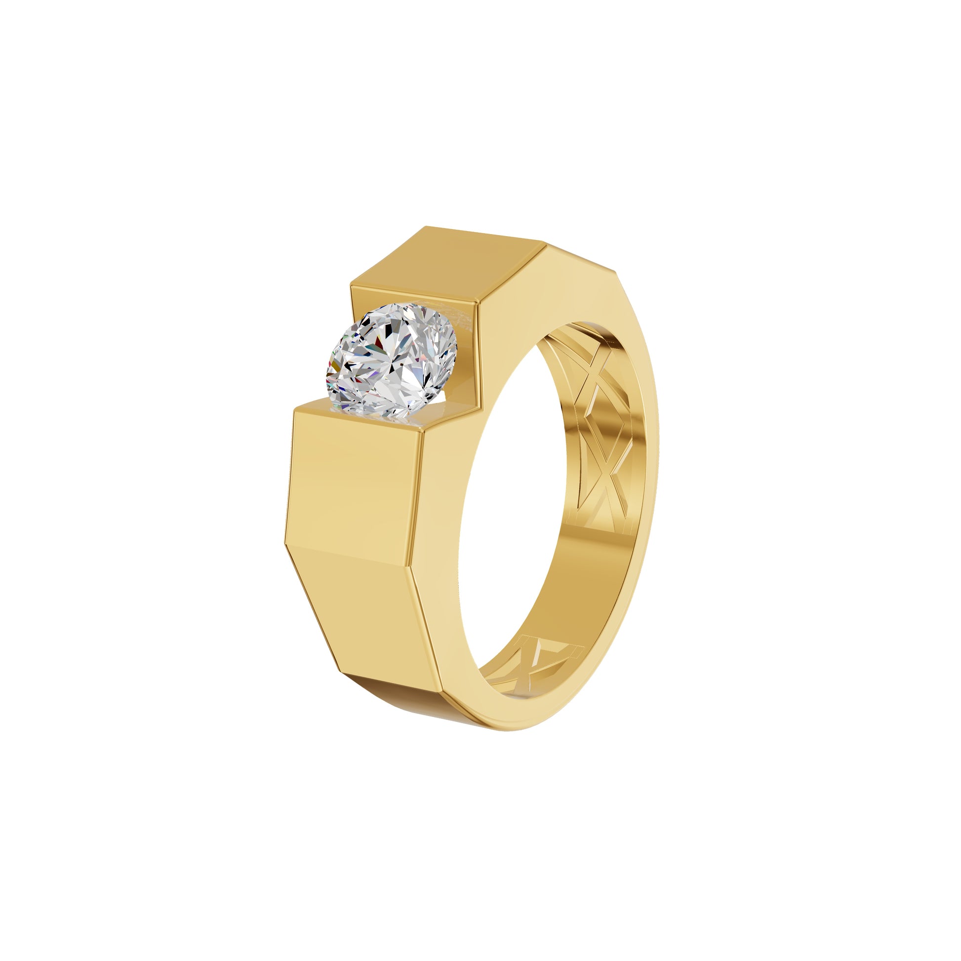 Delightful Charm Diamond Men's Ring 18 KT / Yellow Gold / 24