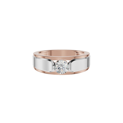 Soulmate Solitiare Diamond Engagement Men's Ring 18 KT / Rose Gold / 24