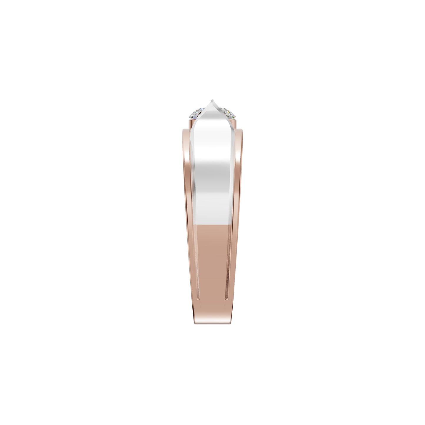 Soulmate Solitiare Diamond Engagement Men's Ring 18 KT / Rose Gold / 24