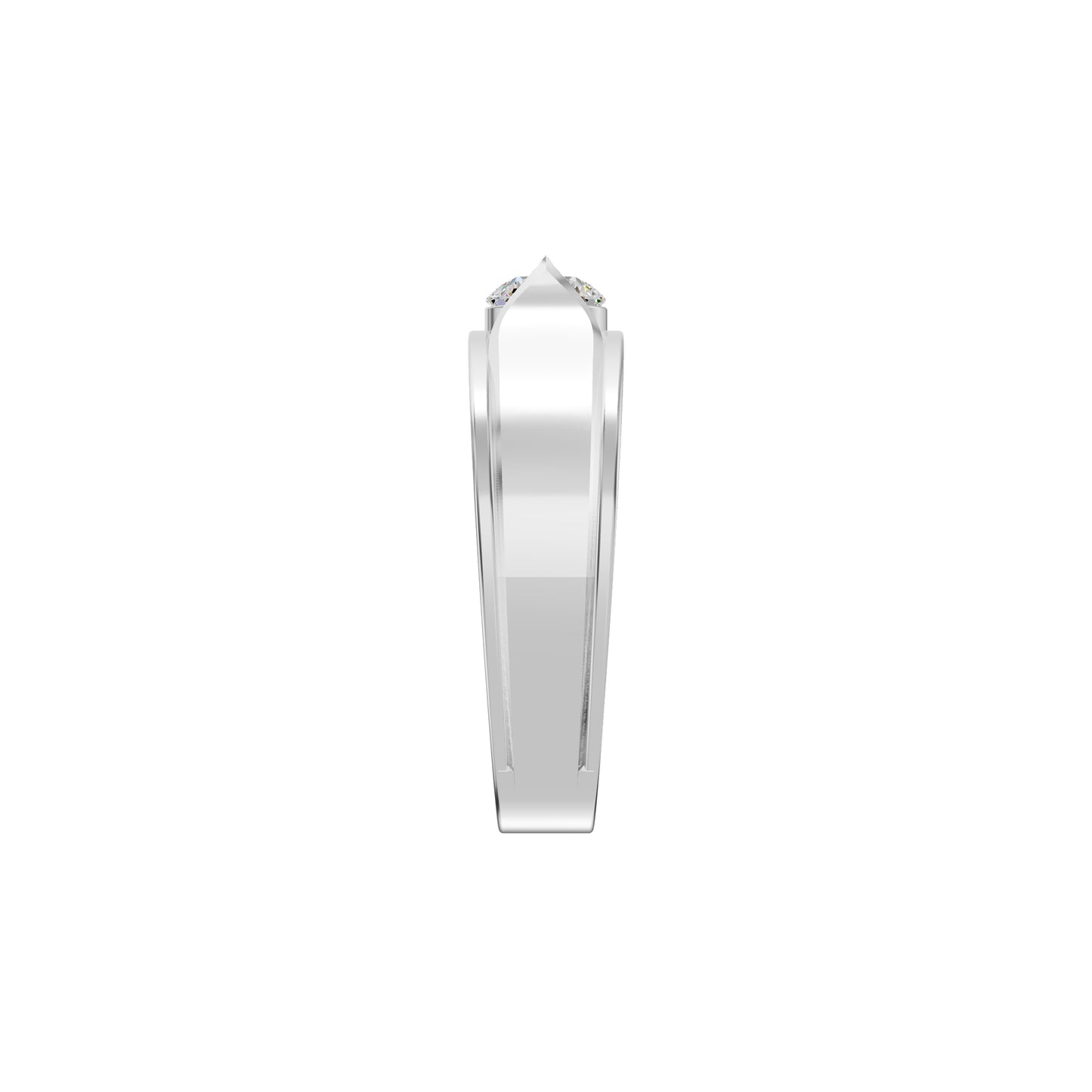 Soulmate Solitiare Diamond Engagement Men's Ring 18 KT / White Gold / 24