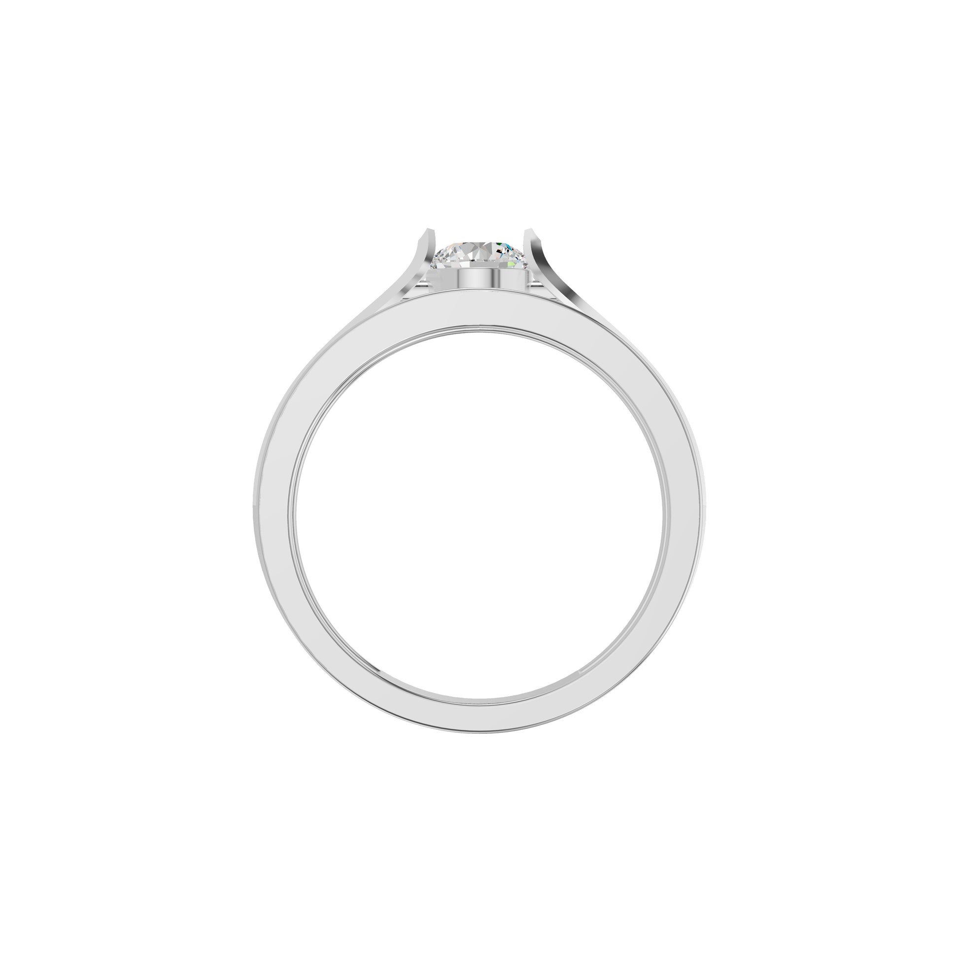 Soulmate Solitiare Diamond Engagement Men's Ring 18 KT / White Gold / 24
