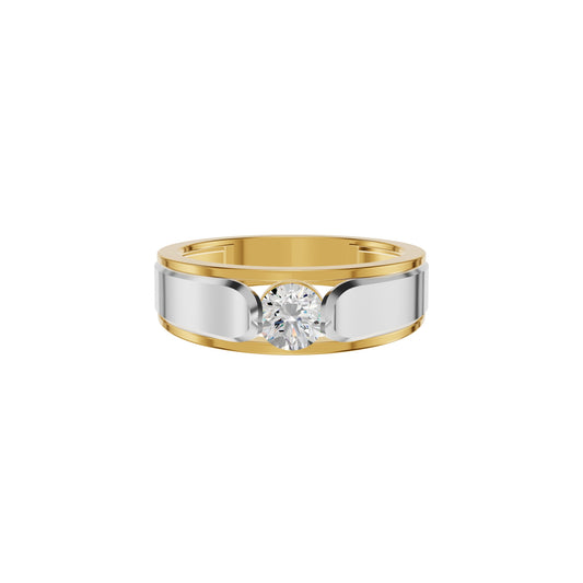 Soulmate Solitiare Diamond Engagement Men's Ring 18 KT / Yellow Gold / 24