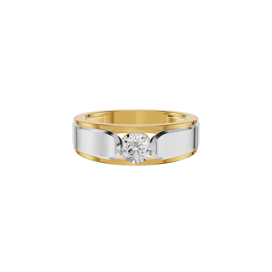 Soulmate Solitiare Diamond Engagement Men's Ring 18 KT / Yellow Gold / 24