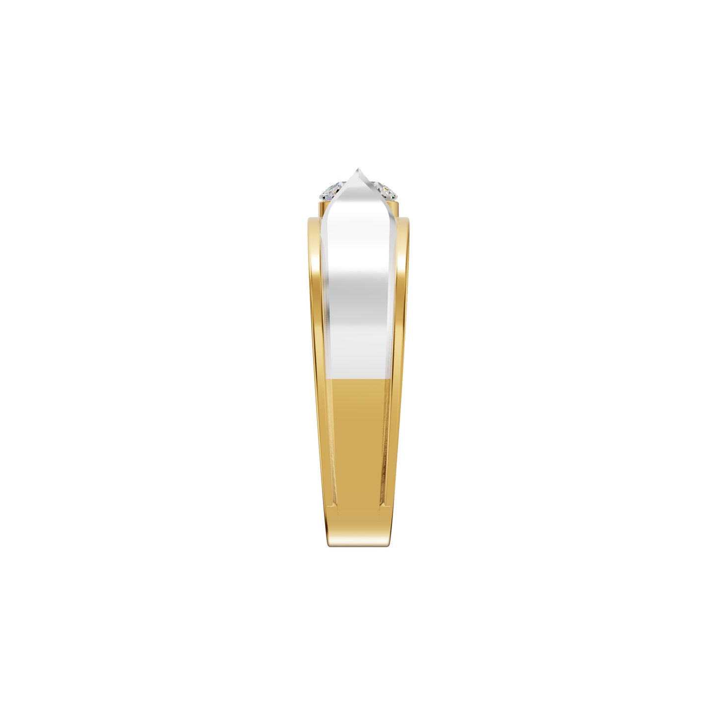 Soulmate Solitiare Diamond Engagement Men's Ring 18 KT / Yellow Gold / 24