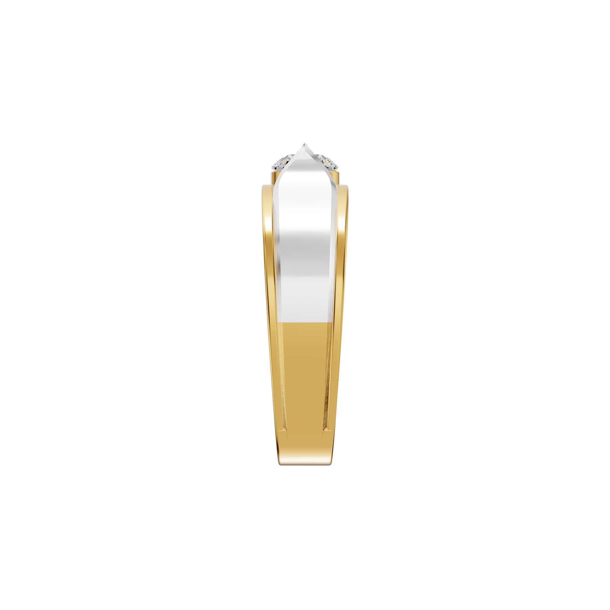 Soulmate Solitiare Diamond Engagement Men's Ring 18 KT / Yellow Gold / 24