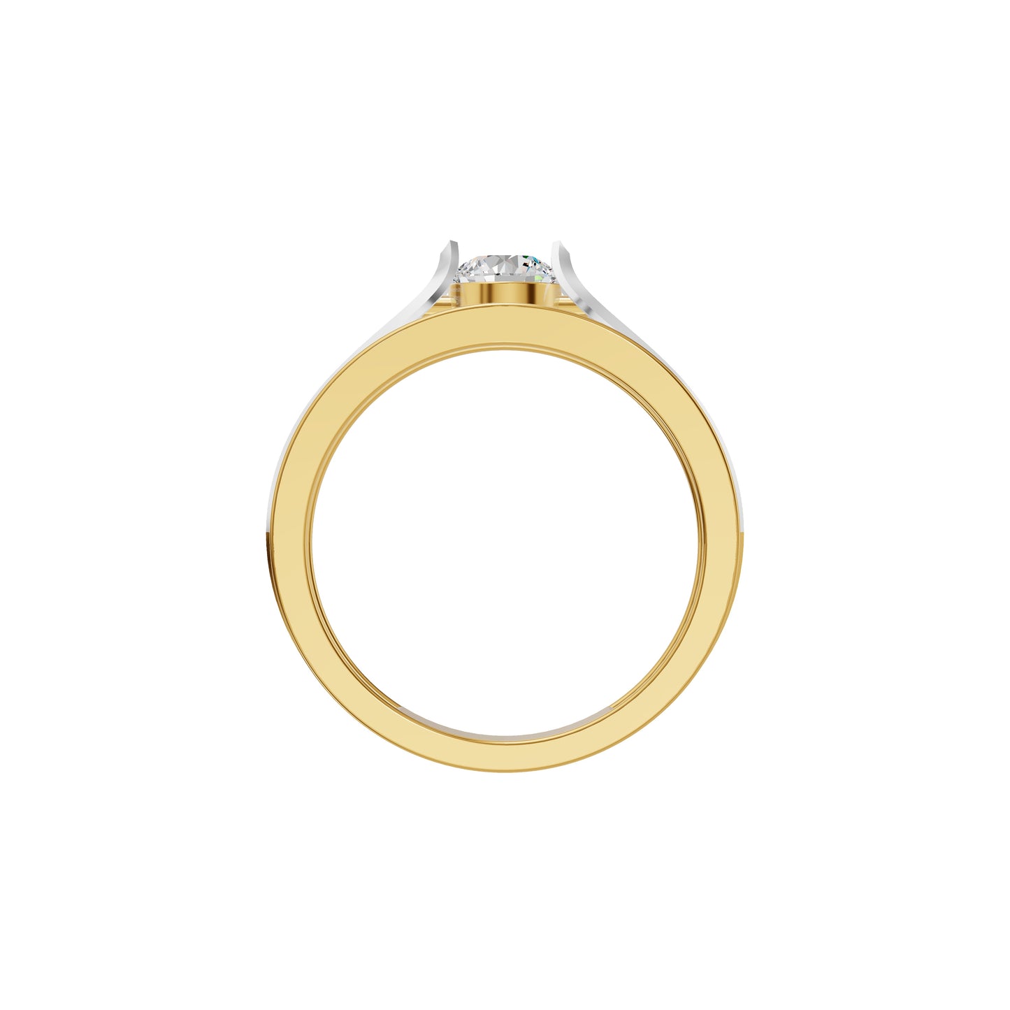 Soulmate Solitiare Diamond Engagement Men's Ring 18 KT / Yellow Gold / 24