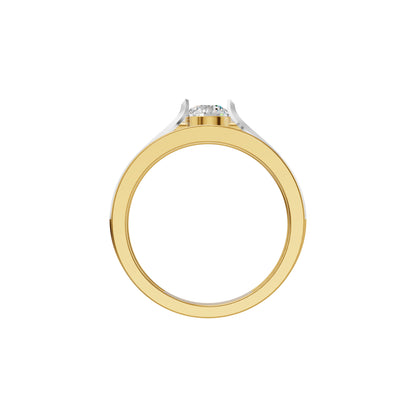 Soulmate Solitiare Diamond Engagement Men's Ring 18 KT / Yellow Gold / 24