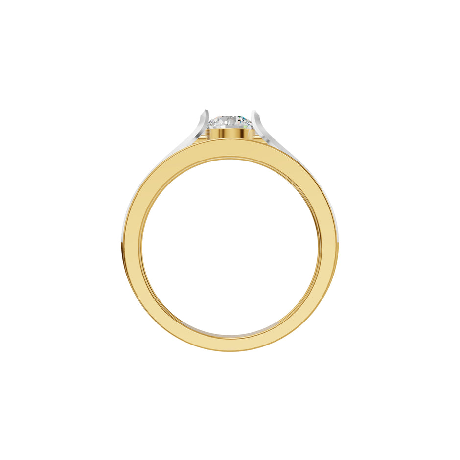 Soulmate Solitiare Diamond Engagement Men's Ring 18 KT / Yellow Gold / 24