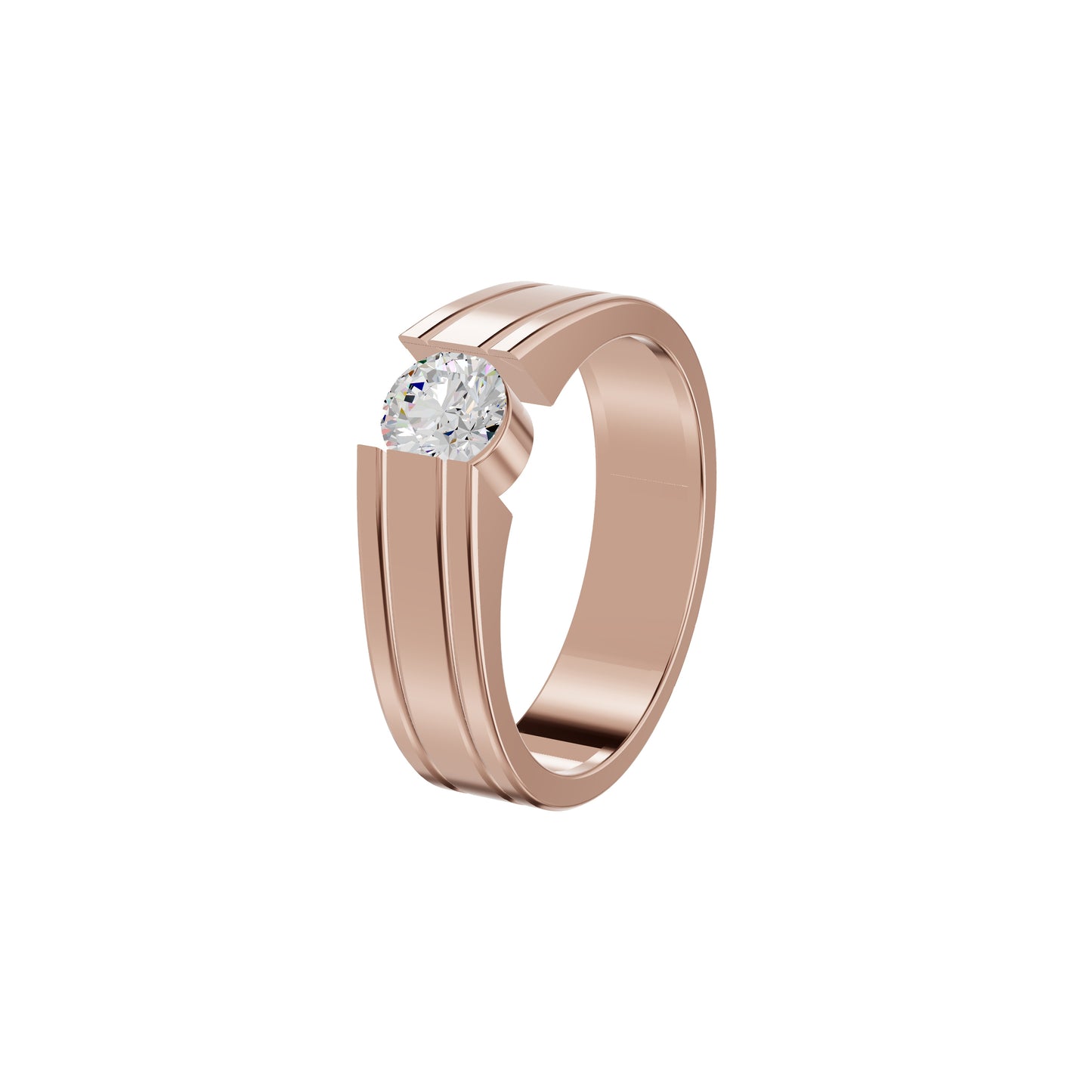 Lasting Union Diamond Engagement Men's Ring 18 KT / Rose Gold / 24