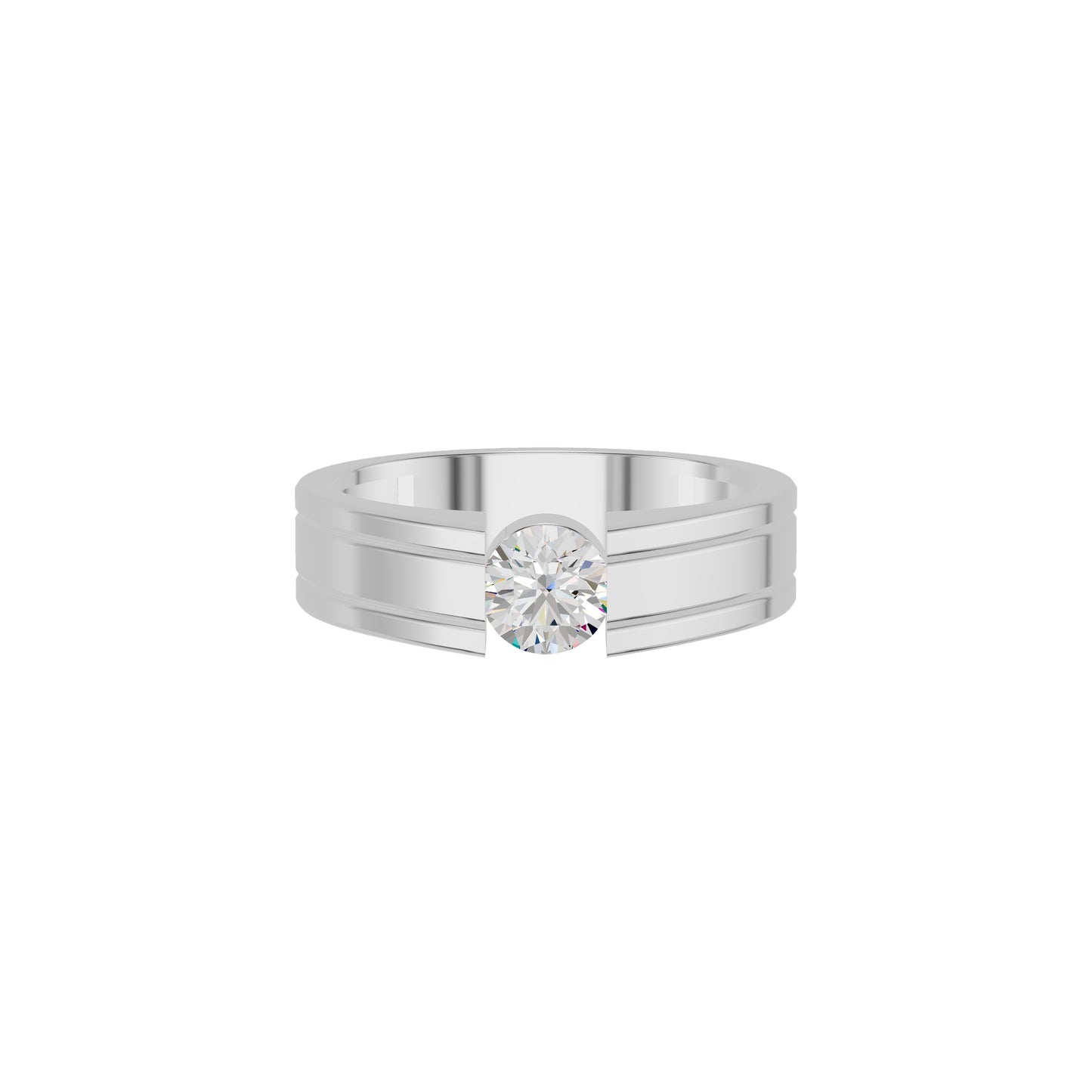 Lasting Union Diamond Engagement Men's Ring 18 KT / White Gold / 24