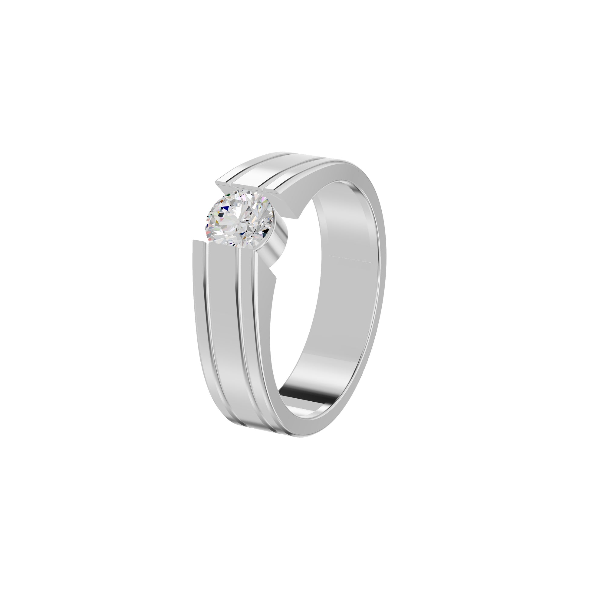 Lasting Union Diamond Engagement Men's Ring 18 KT / White Gold / 24