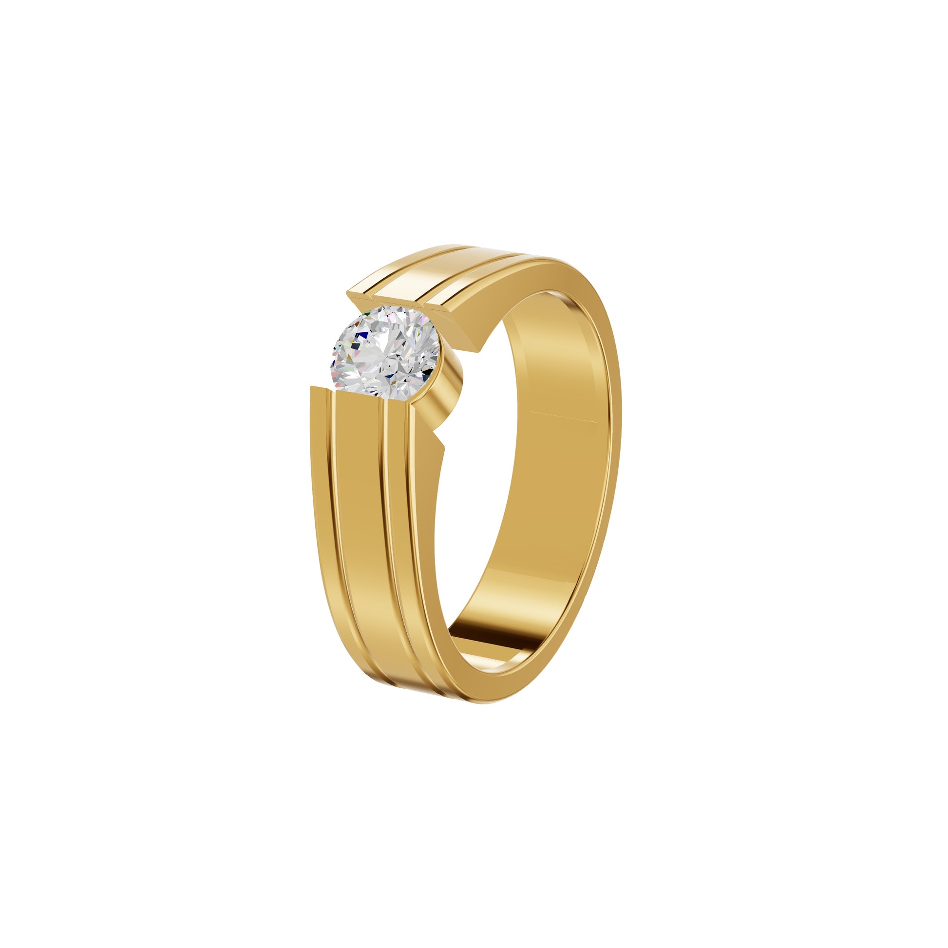 Lasting Union Diamond Engagement Men's Ring 18 KT / Yellow Gold / 24