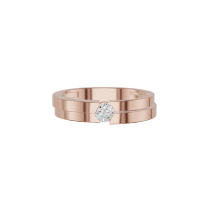 The Gleam Diamond Couple Band Ring for Him 18 KT / Rose Gold / 24