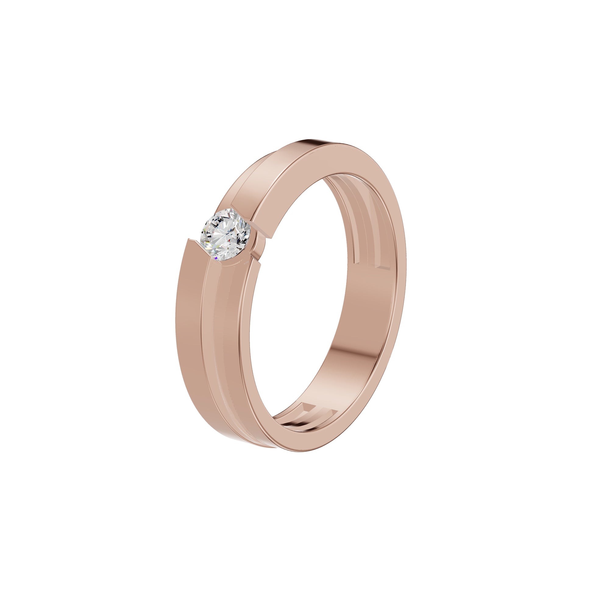 The Gleam Diamond Couple Band Ring for Him 18 KT / Rose Gold / 24