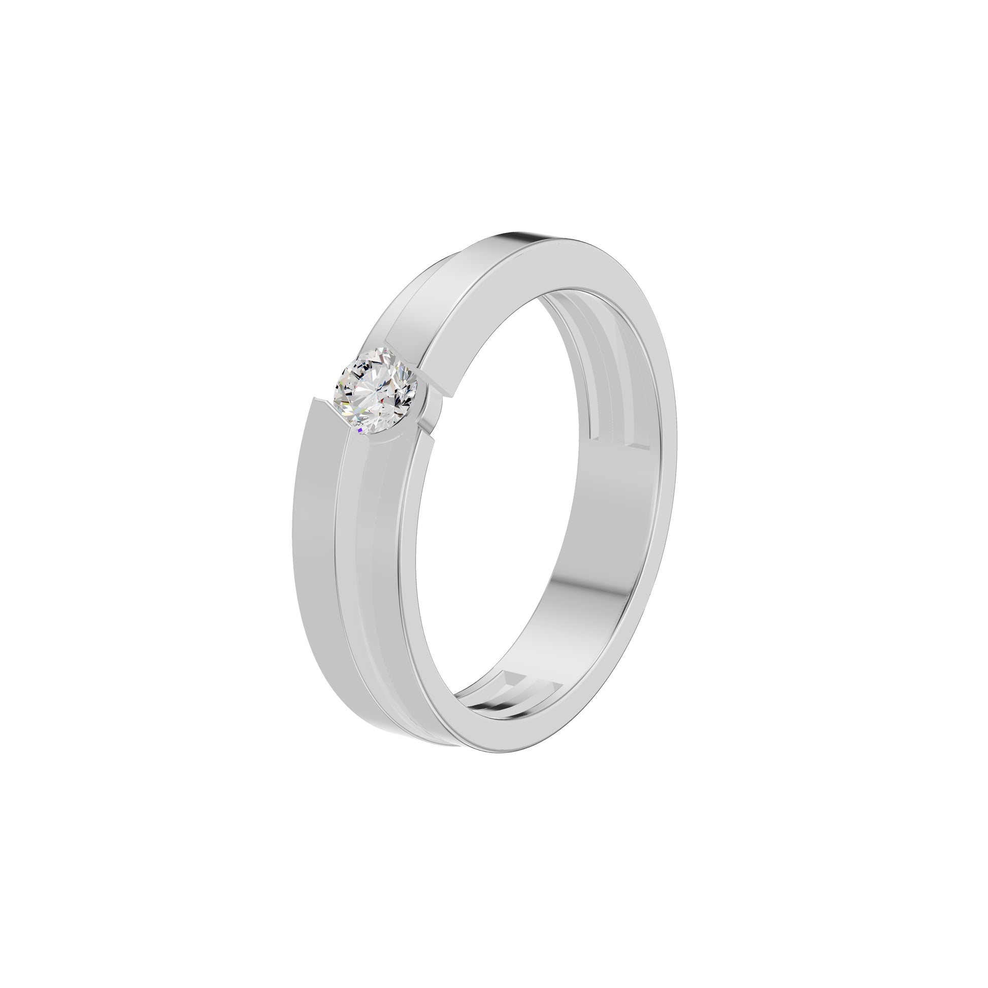 The Gleam Diamond Couple Band Ring for Him 18 KT / White Gold / 24