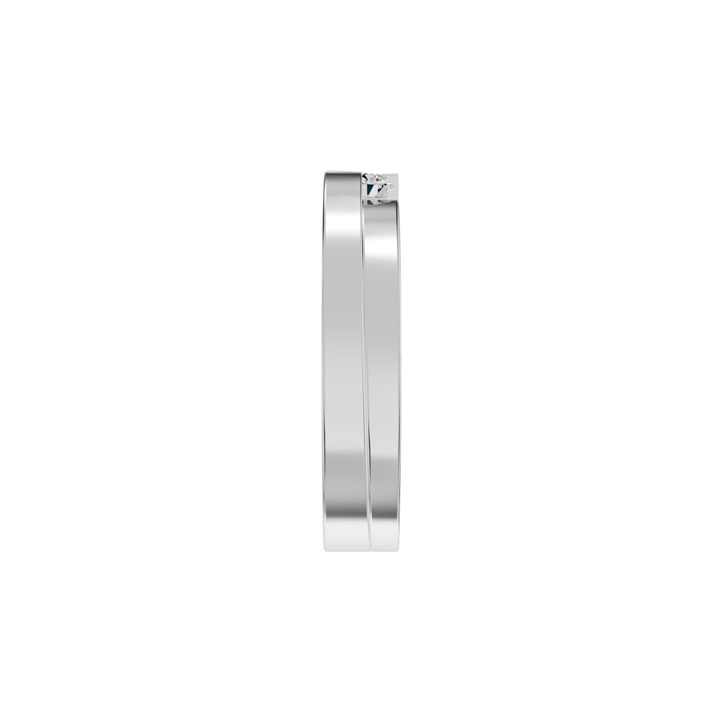 The Gleam Diamond Couple Band Ring for Him 18 KT / White Gold / 24