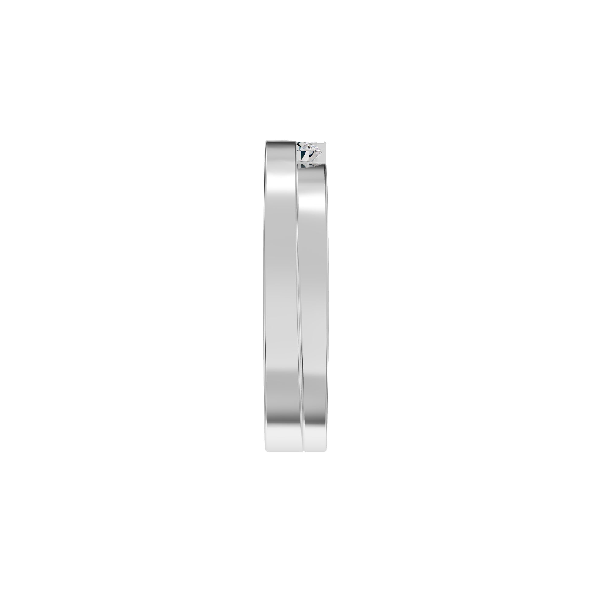 The Gleam Diamond Couple Band Ring for Him 18 KT / White Gold / 24