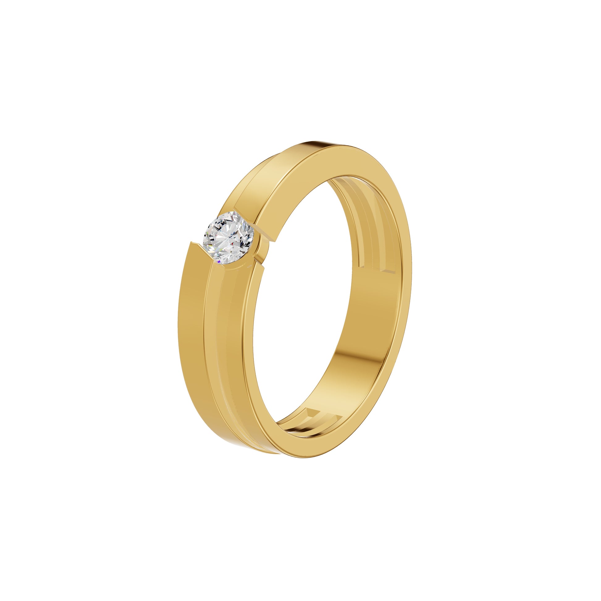 The Gleam Diamond Couple Band Ring for Him 18 KT / Yellow Gold / 24