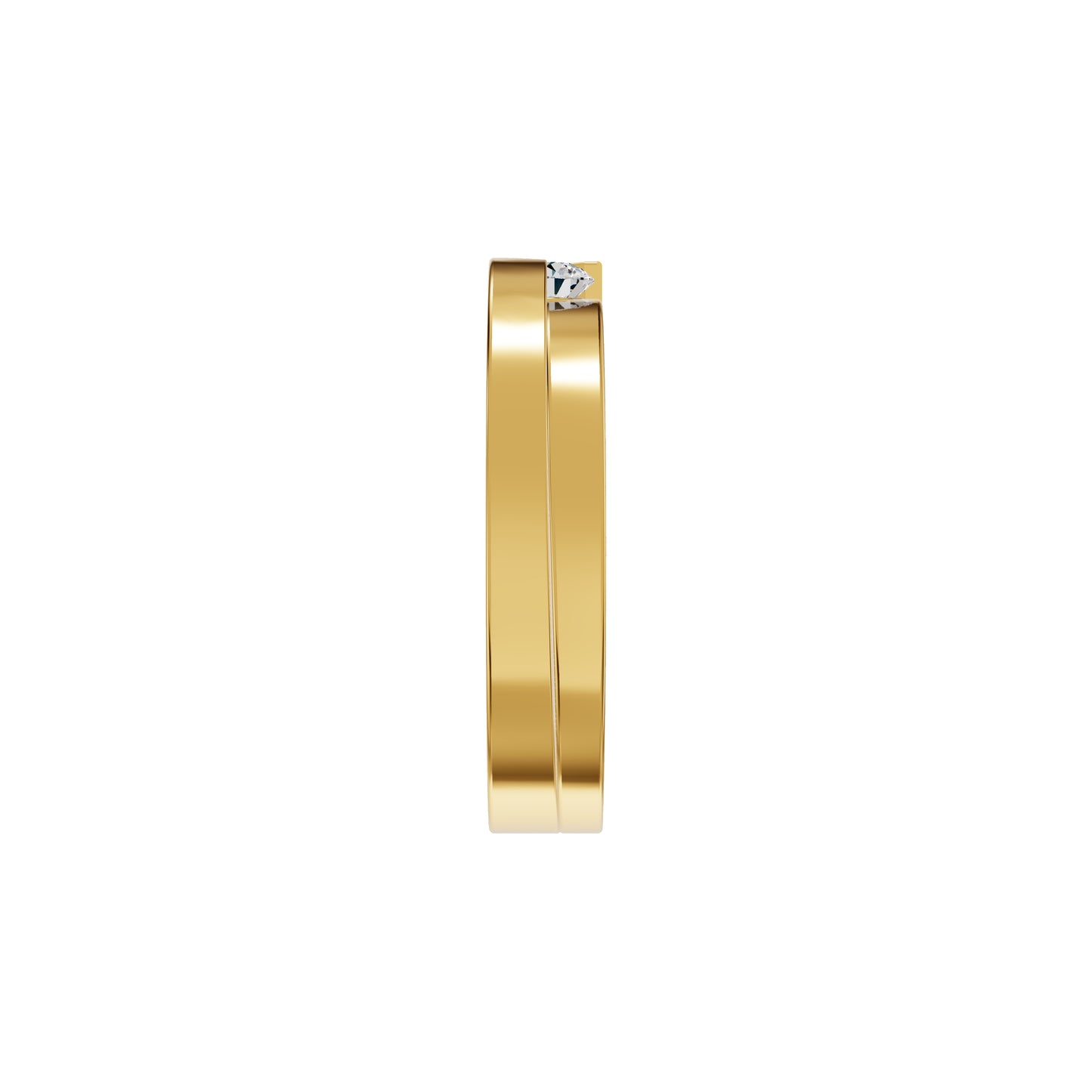 The Gleam Diamond Couple Band Ring for Him 18 KT / Yellow Gold / 24