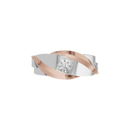 The Strong Sculpt Diamond Couple Band Ring for Him 18 KT / Rose Gold / 24