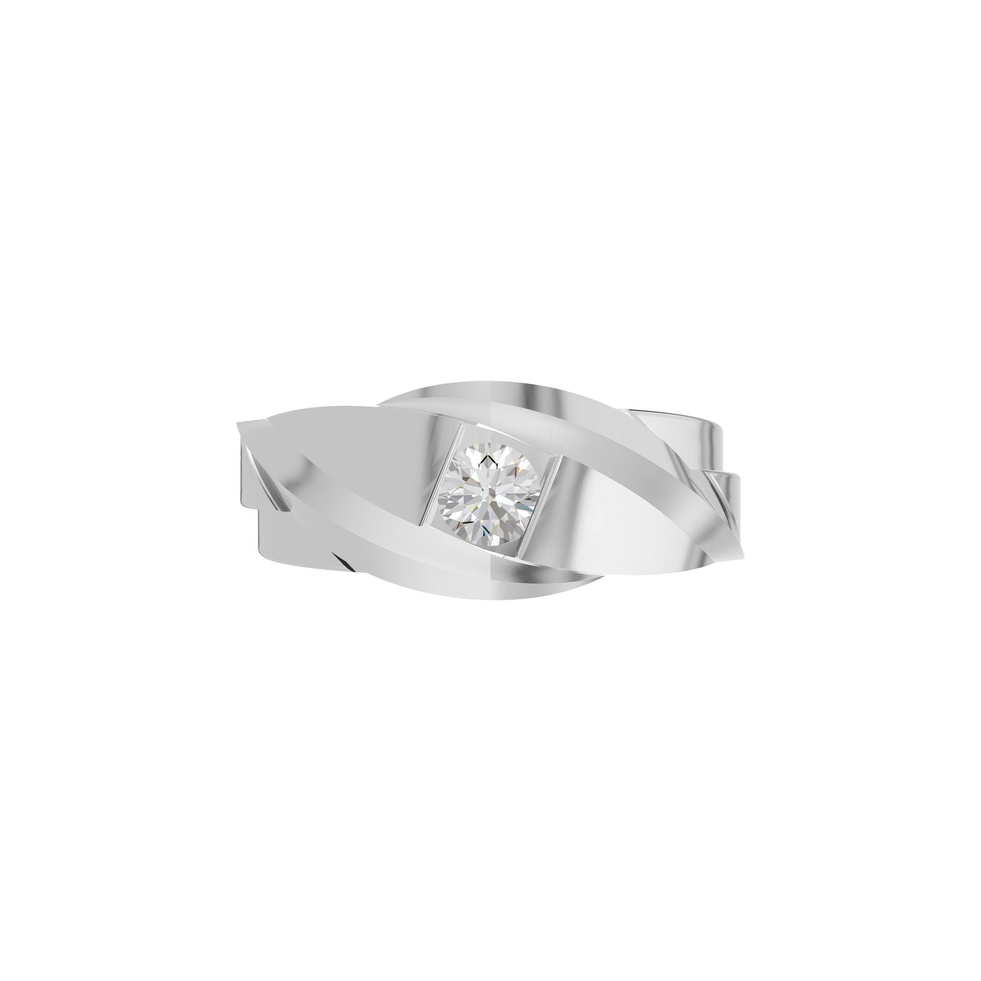 The Strong Sculpt Diamond Couple Band Ring for Him 18 KT / White Gold / 24