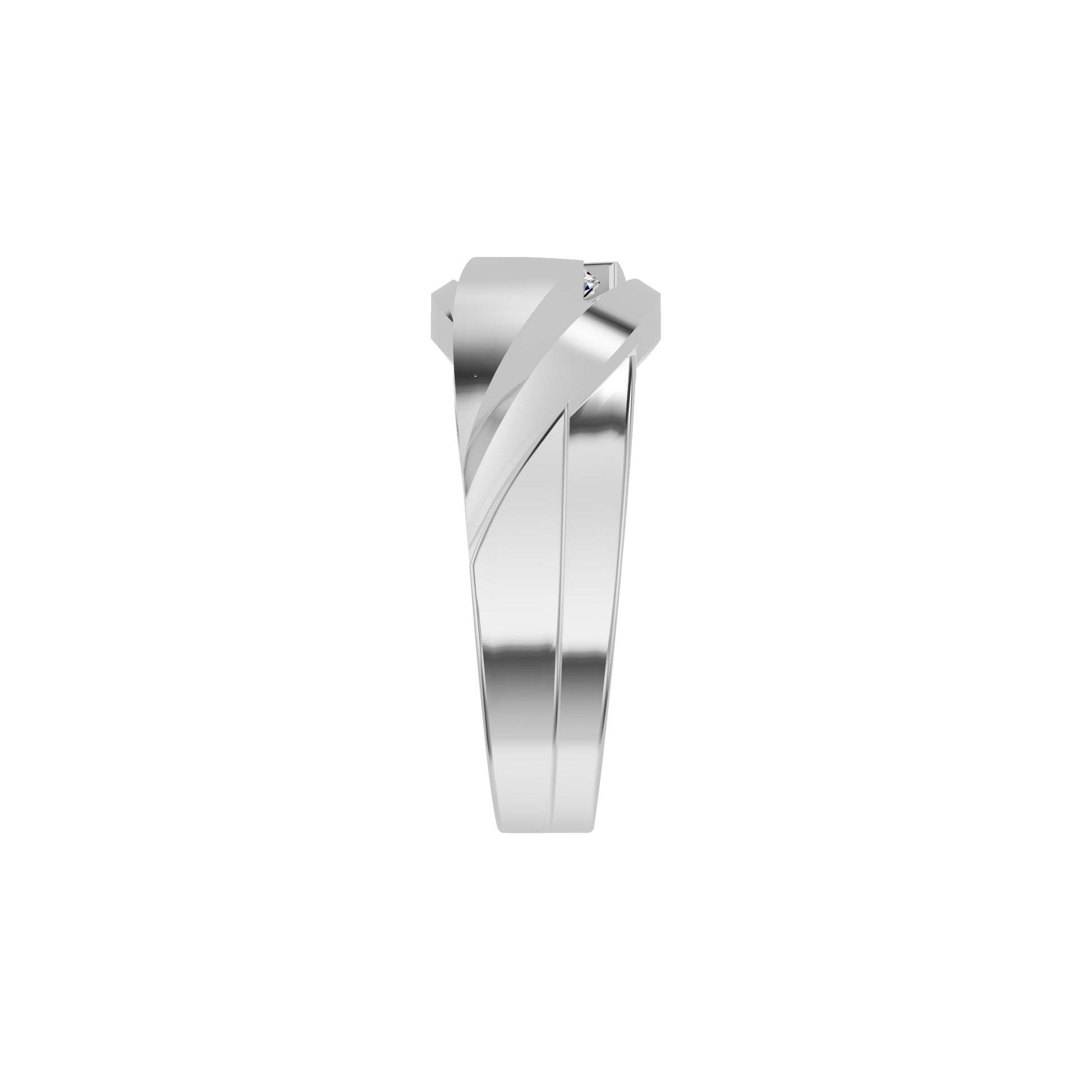 The Strong Sculpt Diamond Couple Band Ring for Him 18 KT / White Gold / 24