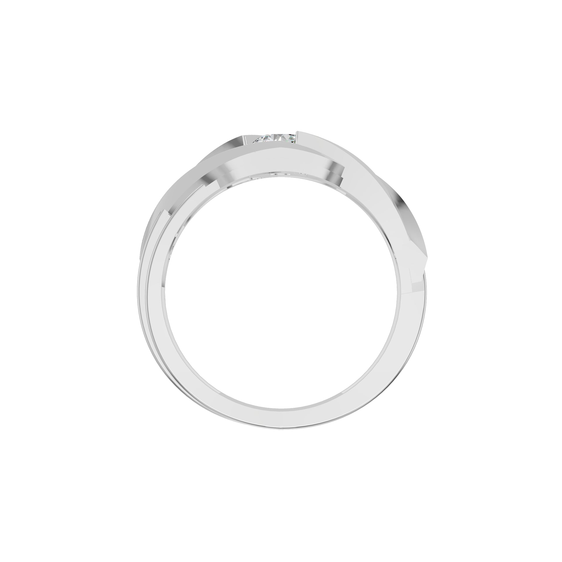 The Strong Sculpt Diamond Couple Band Ring for Him 18 KT / White Gold / 24