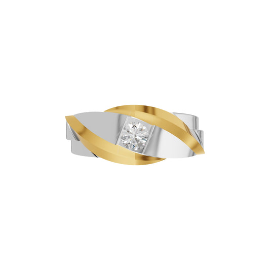 The Strong Sculpt Diamond Couple Band Ring for Him 18 KT / Yellow Gold / 24