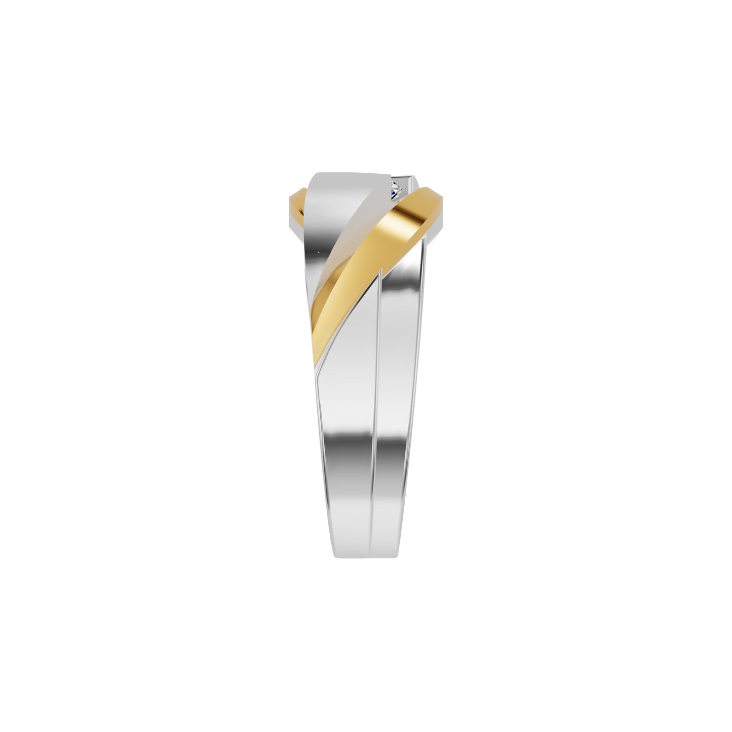The Strong Sculpt Diamond Couple Band Ring for Him 18 KT / Yellow Gold / 24