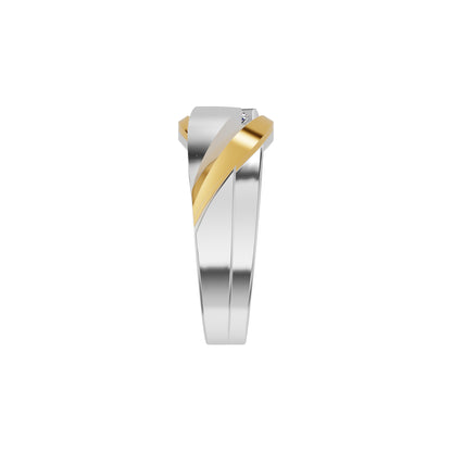 The Strong Sculpt Diamond Couple Band Ring for Him 18 KT / Yellow Gold / 24