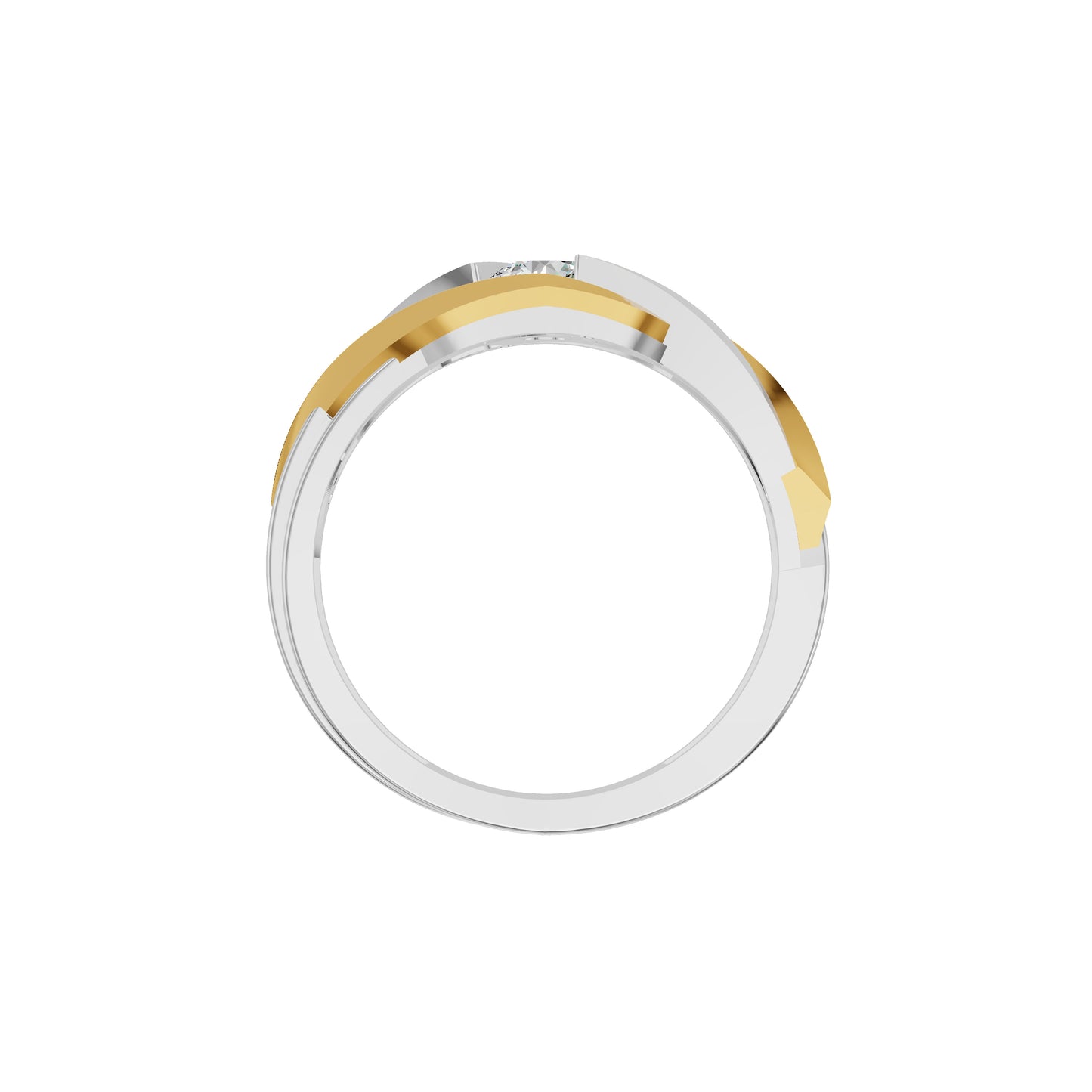 The Strong Sculpt Diamond Couple Band Ring for Him 18 KT / Yellow Gold / 24