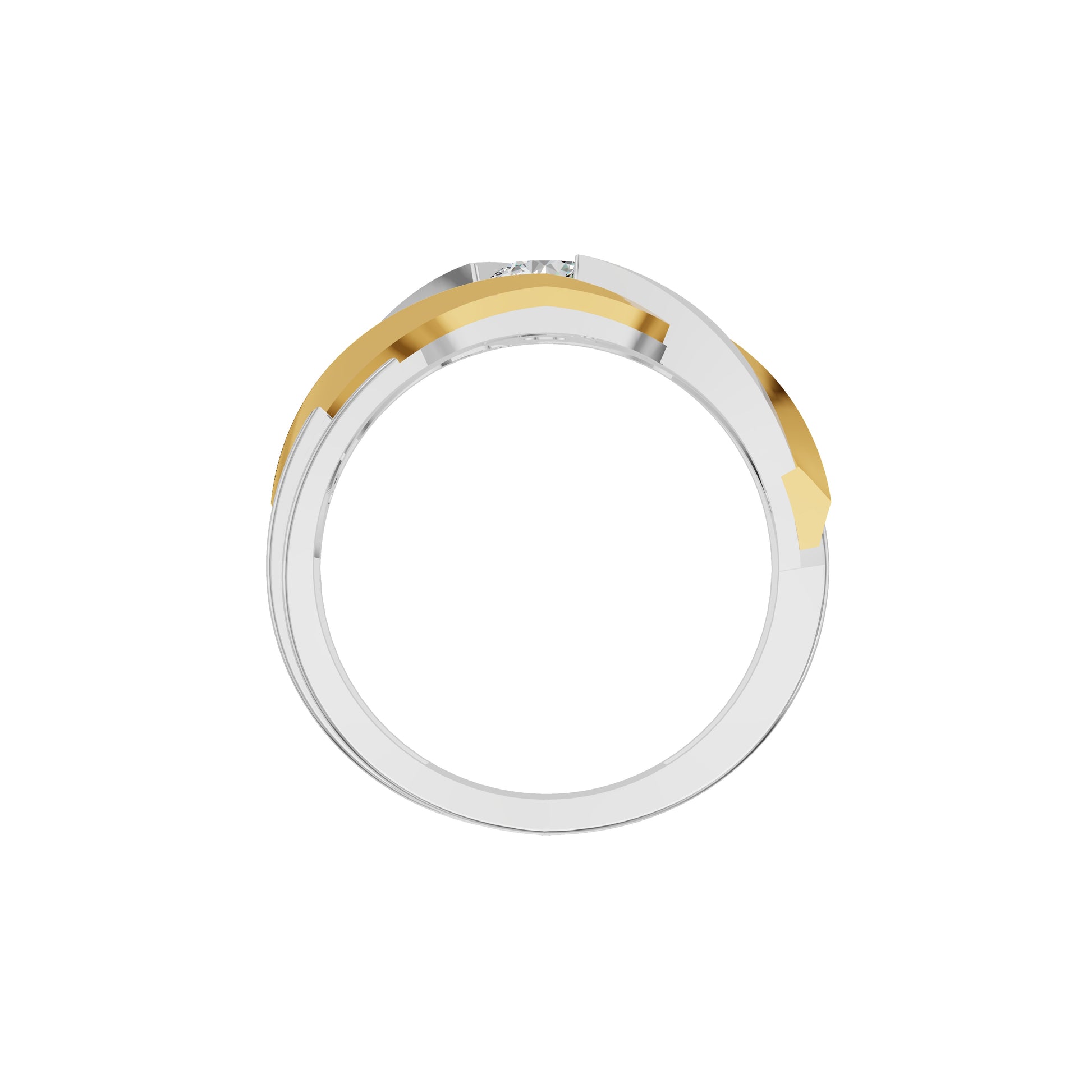 The Strong Sculpt Diamond Couple Band Ring for Him 18 KT / Yellow Gold / 24
