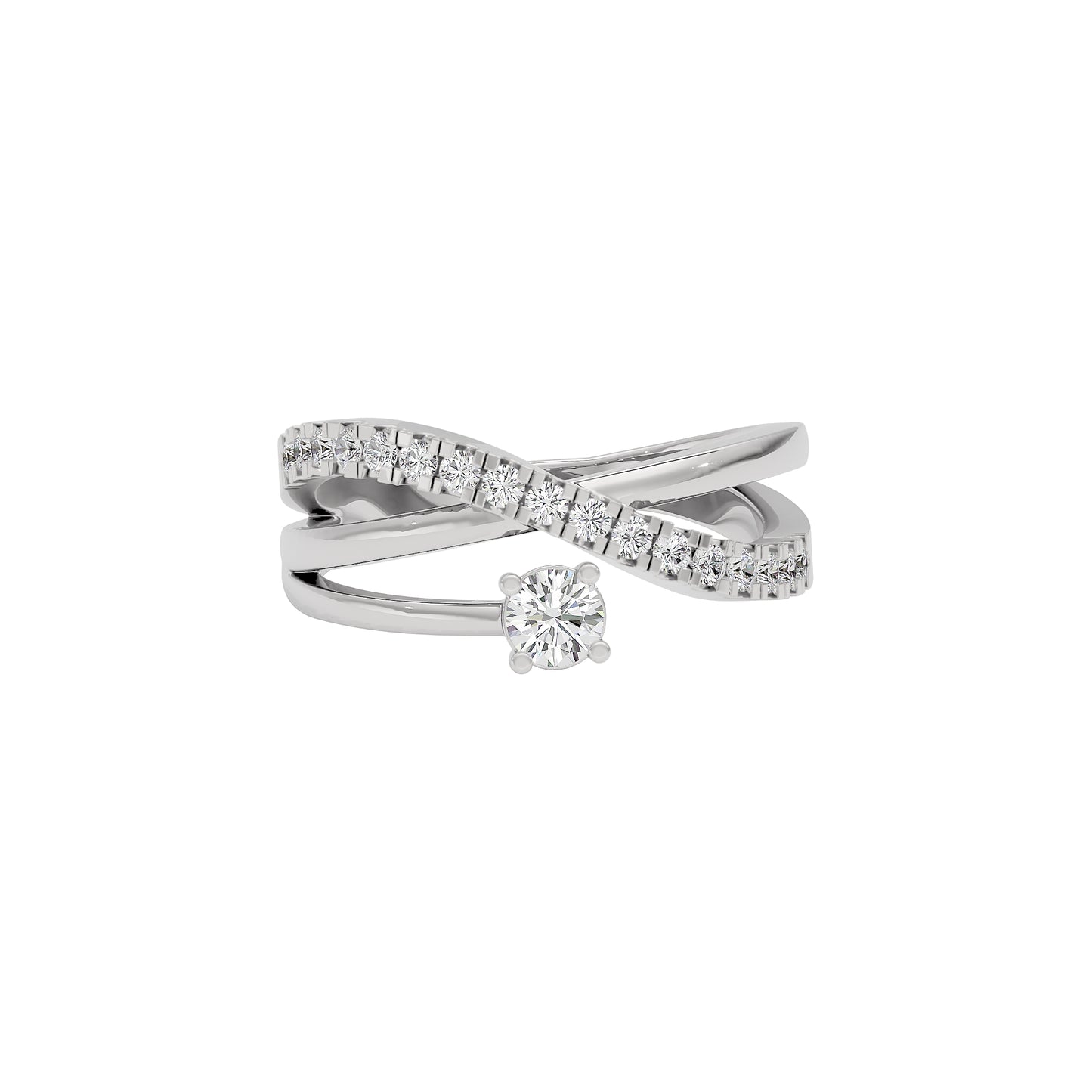 Shimmering Silhouette Diamond Ring 18 KT / White Gold / 22