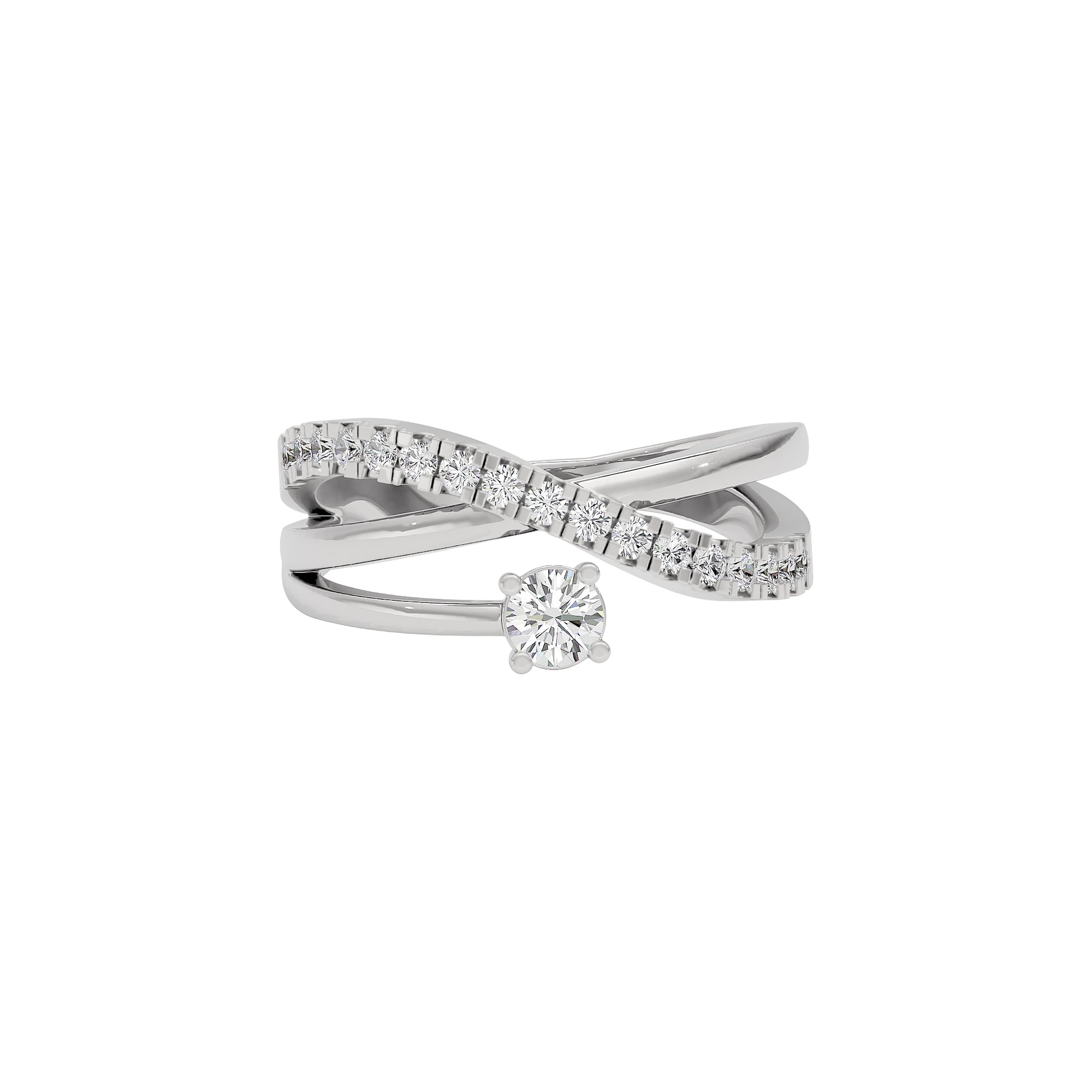 Shimmering Silhouette Diamond Ring 18 KT / White Gold / 22