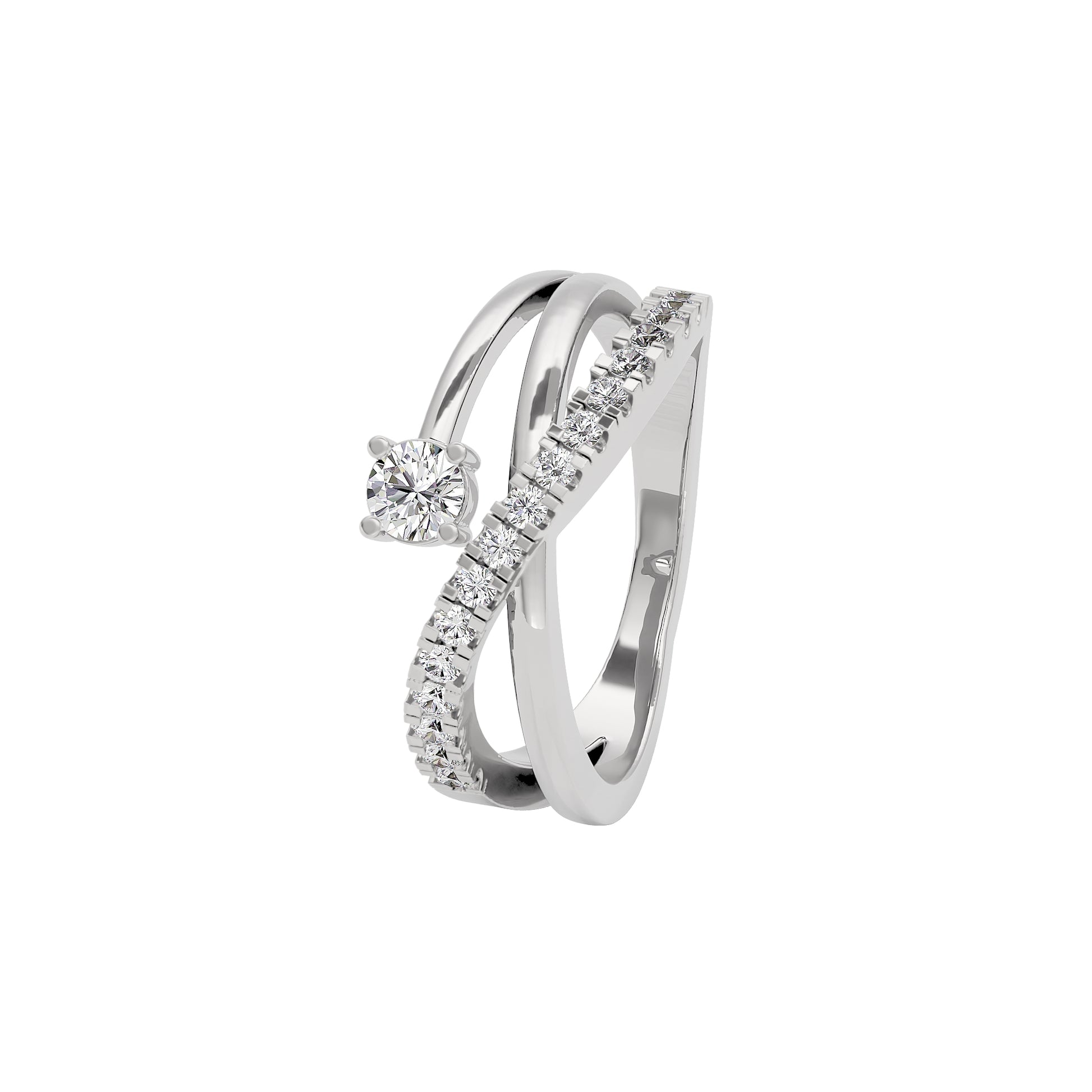 Shimmering Silhouette Diamond Ring 18 KT / White Gold / 22