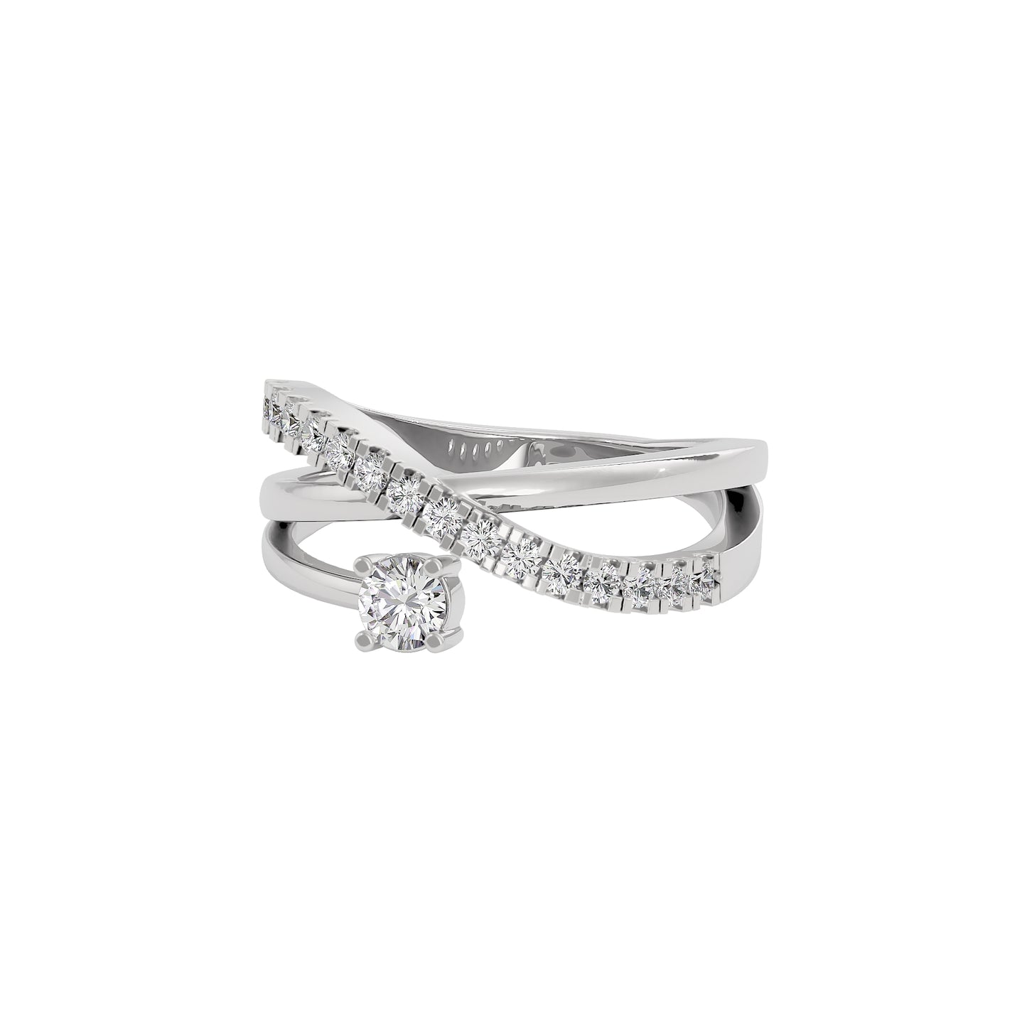 Shimmering Silhouette Diamond Ring 18 KT / White Gold / 22