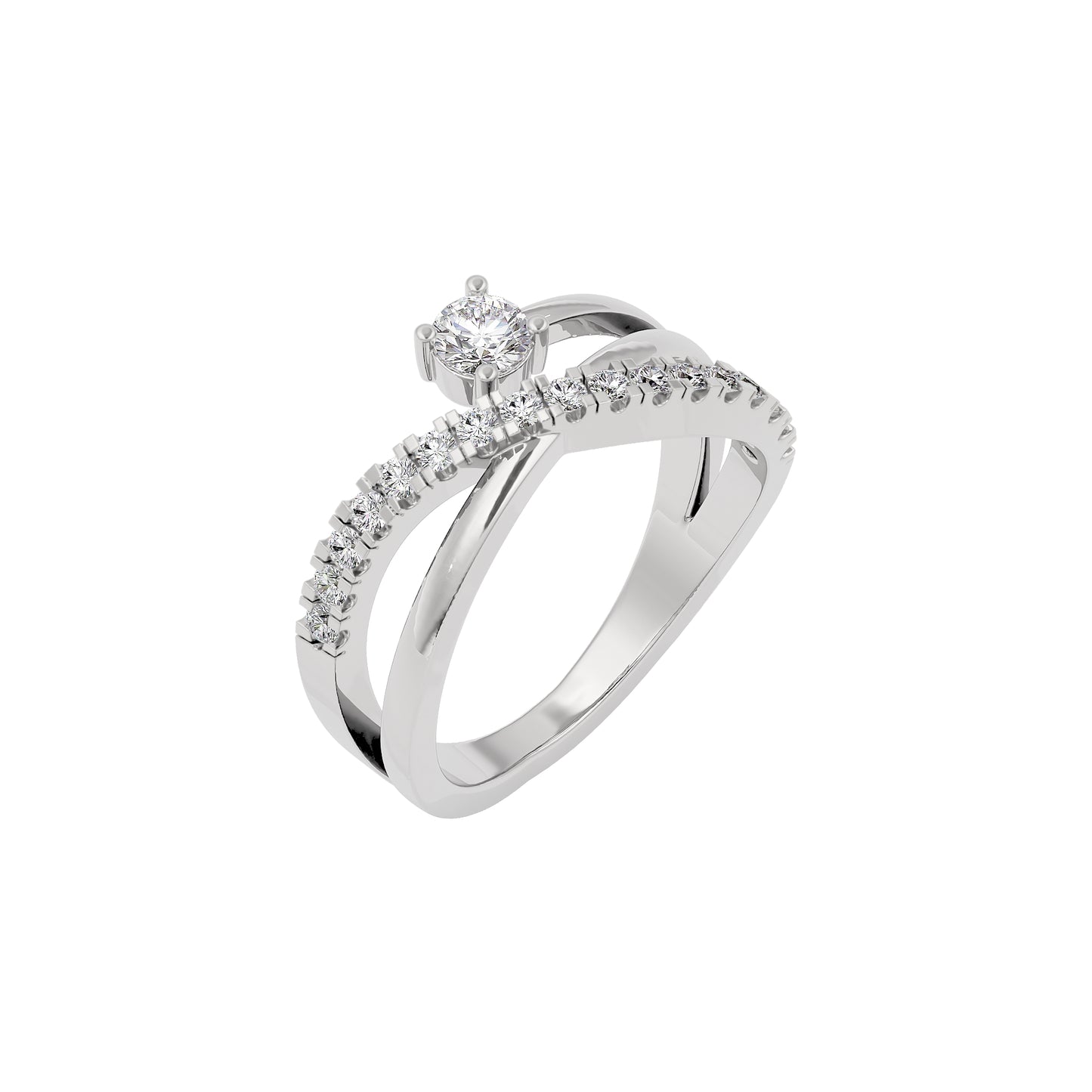 Shimmering Silhouette Diamond Ring 18 KT / White Gold / 22