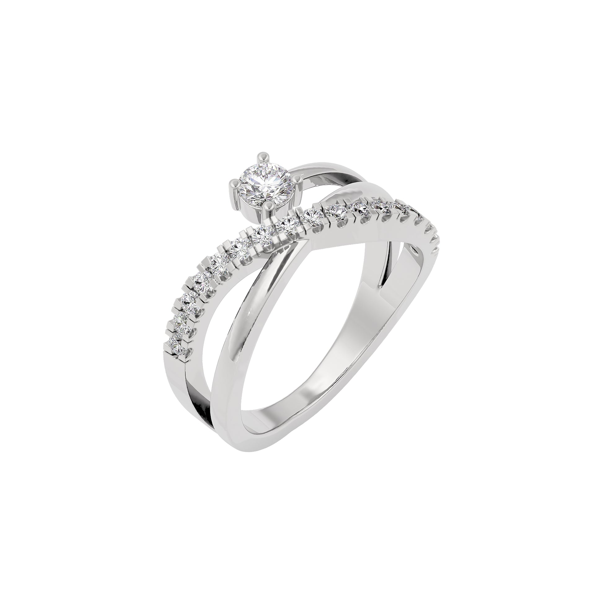Shimmering Silhouette Diamond Ring 18 KT / White Gold / 22