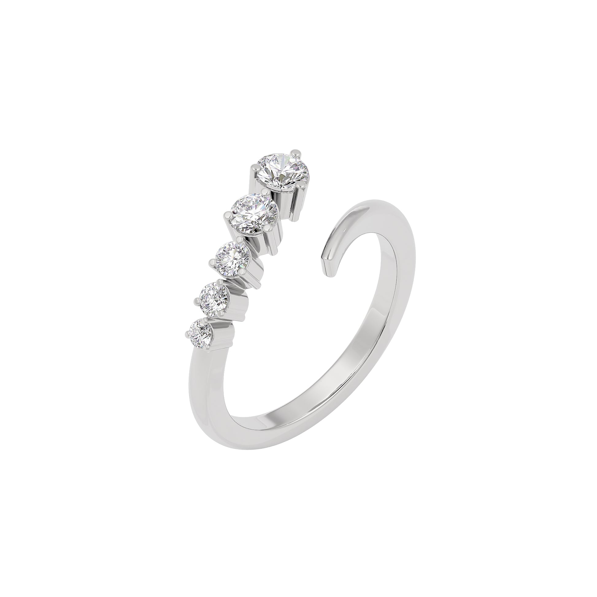 Ethereal Embrace Diamond Ring 18 KT / White Gold / 22