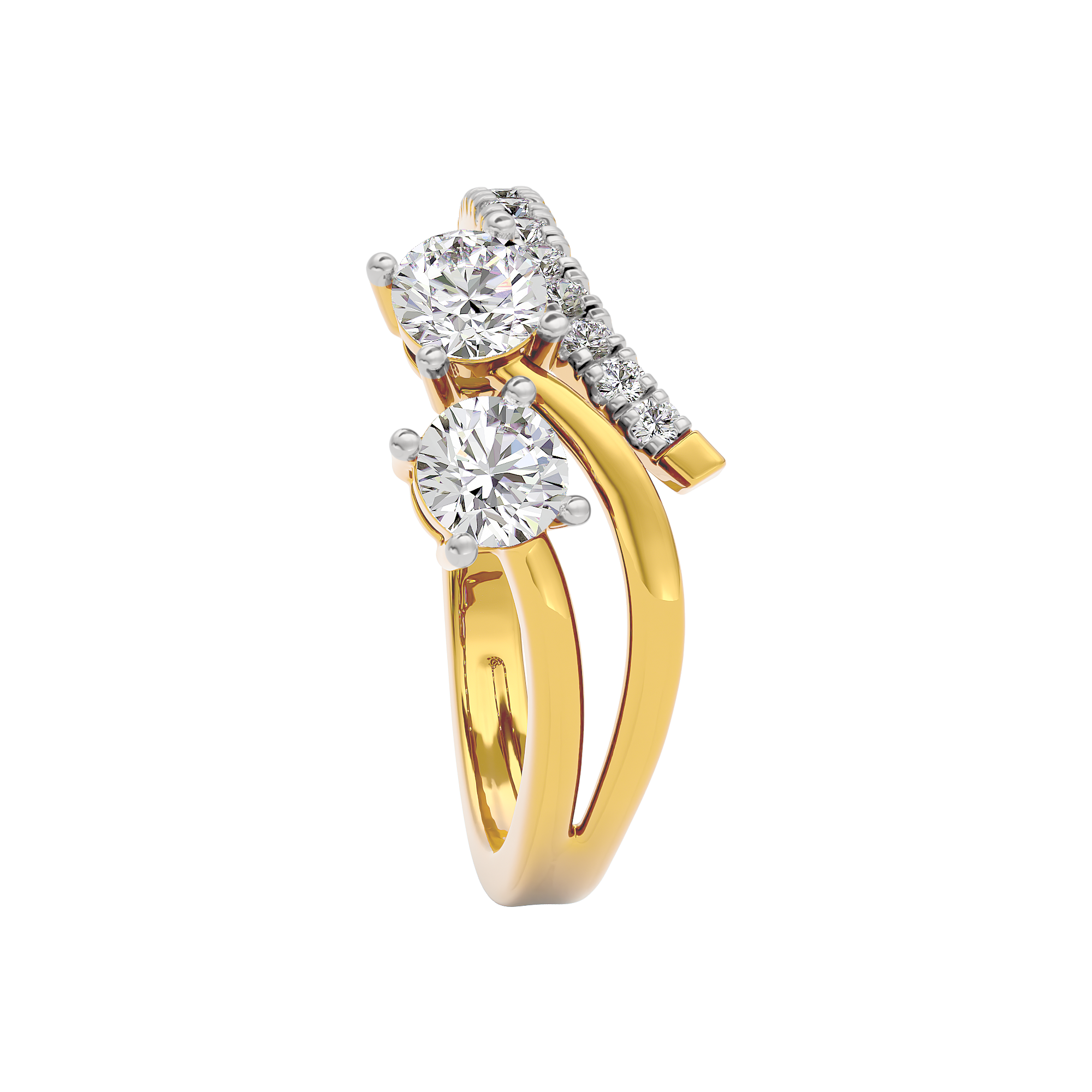 Golden Halo Diamond Ring