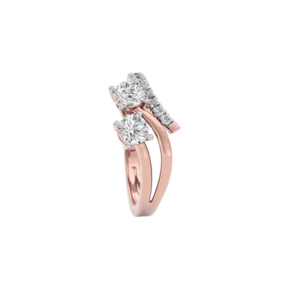 Golden Halo Diamond Ring