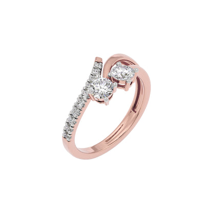 Golden Halo Diamond Ring