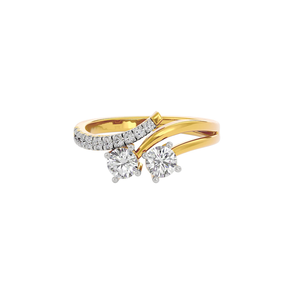Golden Halo Diamond Ring