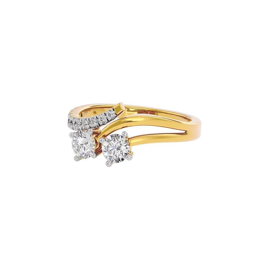 Golden Halo Diamond Ring