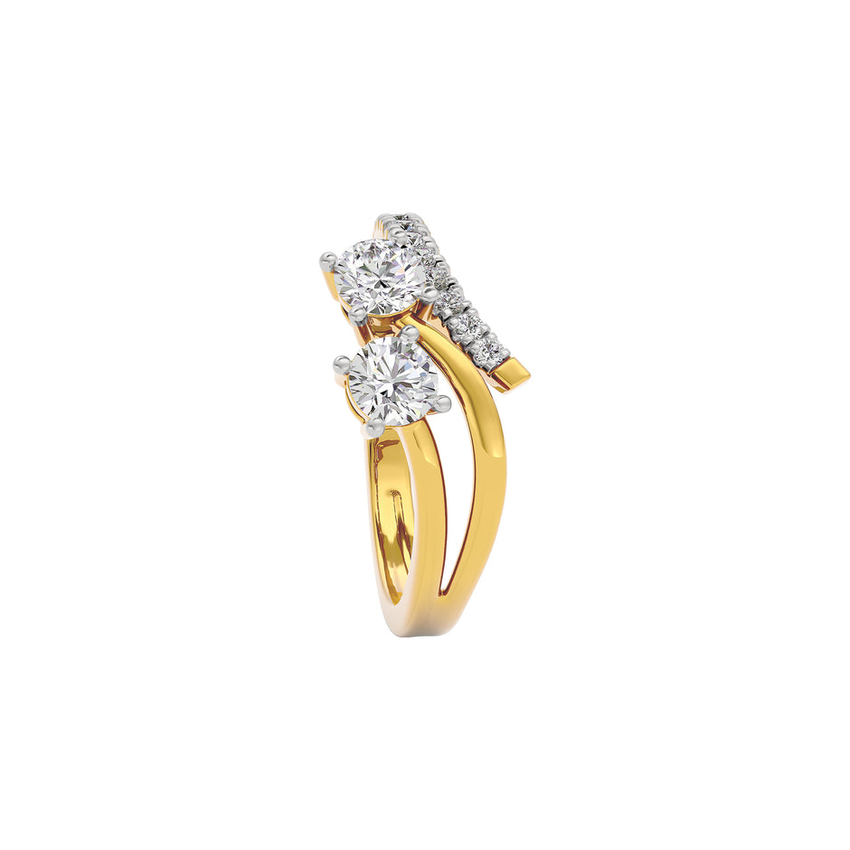 Golden Halo Diamond Ring