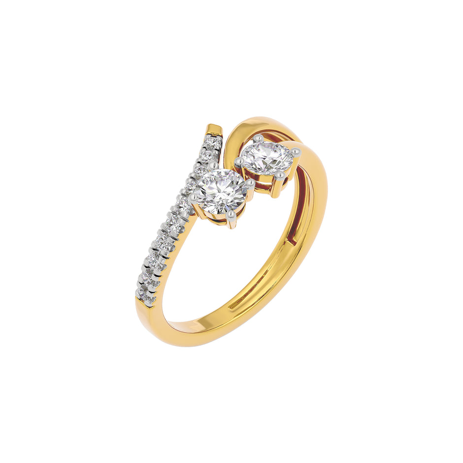 Golden Halo Diamond Ring